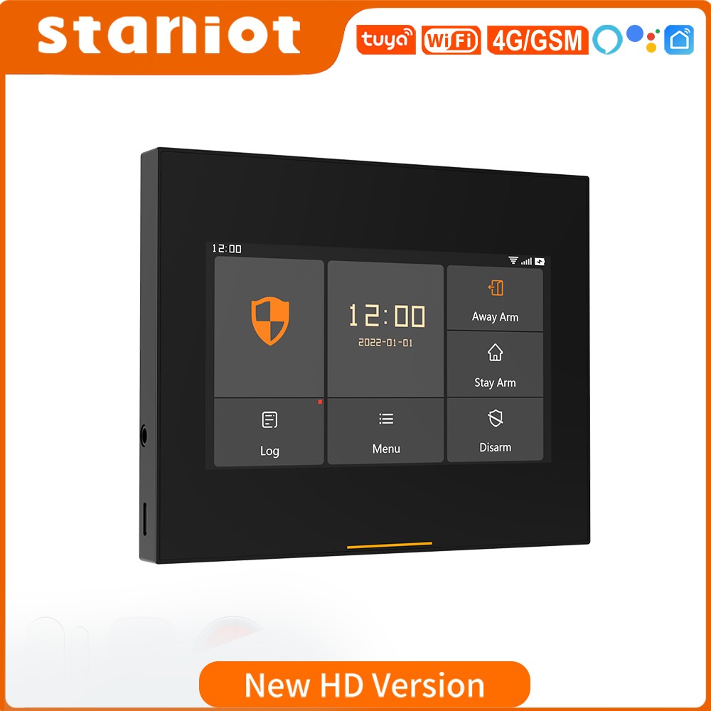 2022 Staniot Tuya Smart Wireless WiFi 4G 433Mhz Security Home Alarm Systam Full HD Touch Screen Anti-Fingerprint Support 10