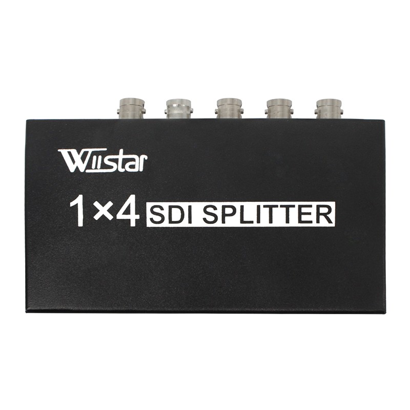 Wiistar SDI Splitter 1 in 4 out SDI Extender Converter 1x4 Support 3G/SD/HD-SDI 1080P for Video Monitor