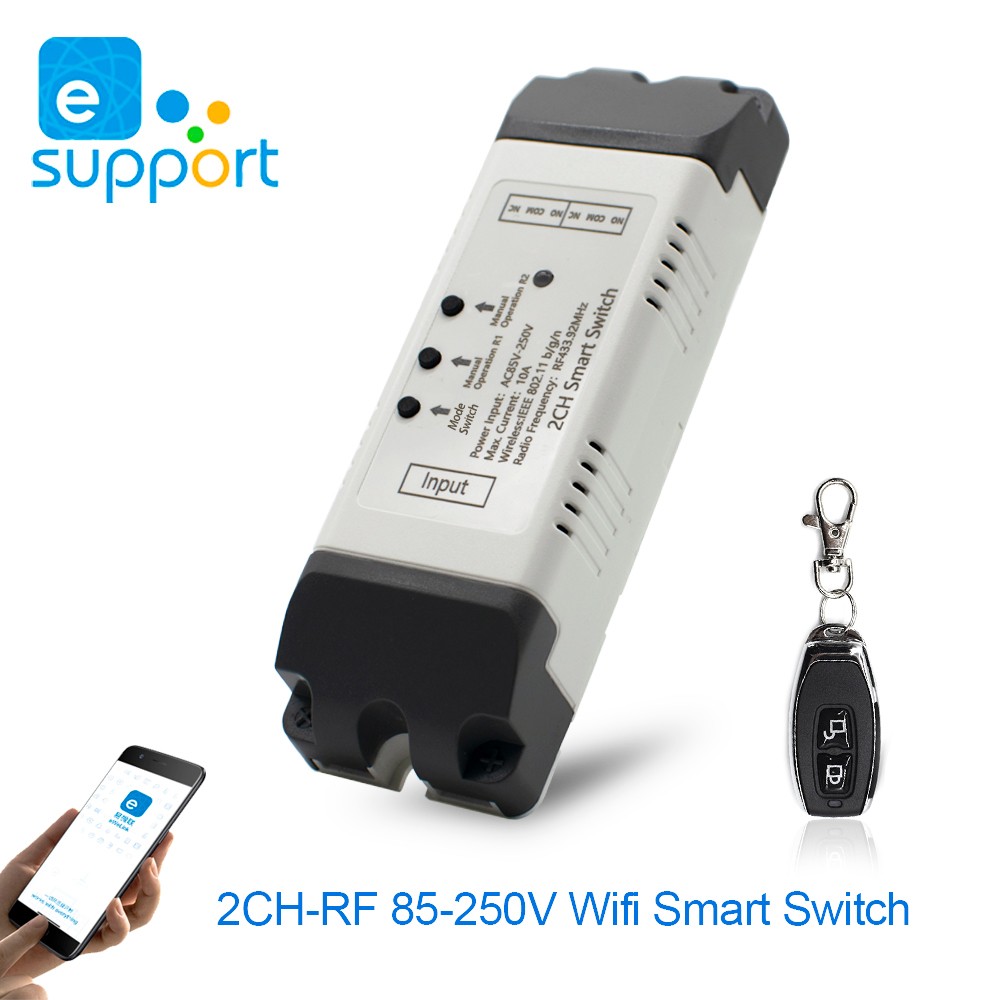 2CH WIFI Smart Switch Controller Remote Garage Door Opener Work With Alexa Echo Google Home eWeLink APP Control No Hub Require