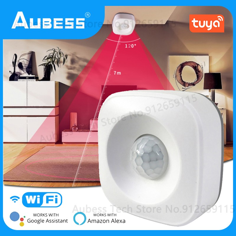 AUBESS Tuya WiFi PIR Motion Sensor Presence Infrared Human Motion Detector Smart Home Alarm System for Alexa Google Assistant