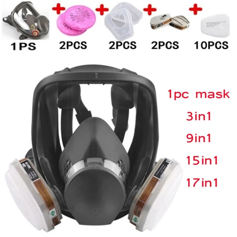 Protection 3/15/17 in 1 Safety Respirator Gas Mask Same For 6800 Gas Mask Painting Spraying Full Face Face Respirator