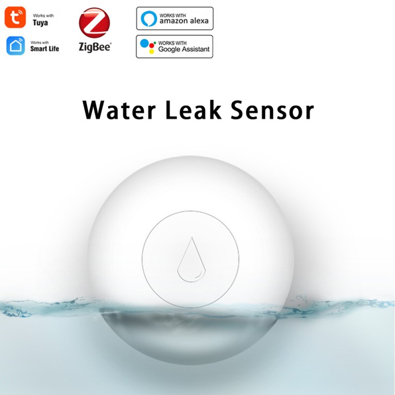 ZigBee Flood Sensor Smart Water Leak Detector Smart Life APP Connectivity Alarm via Tuya Gate Work with Alexa Google Assistant