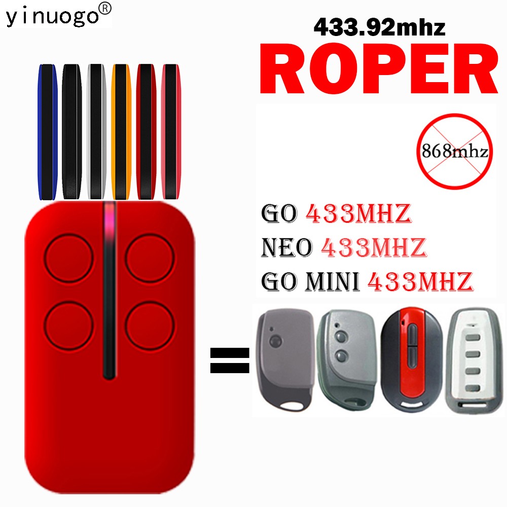 Roper Garage Door Remote Control Compatible with Roper Go, Neo, Go Mini 433.92MHz Remote Control Duplicator Wireless Transmitter