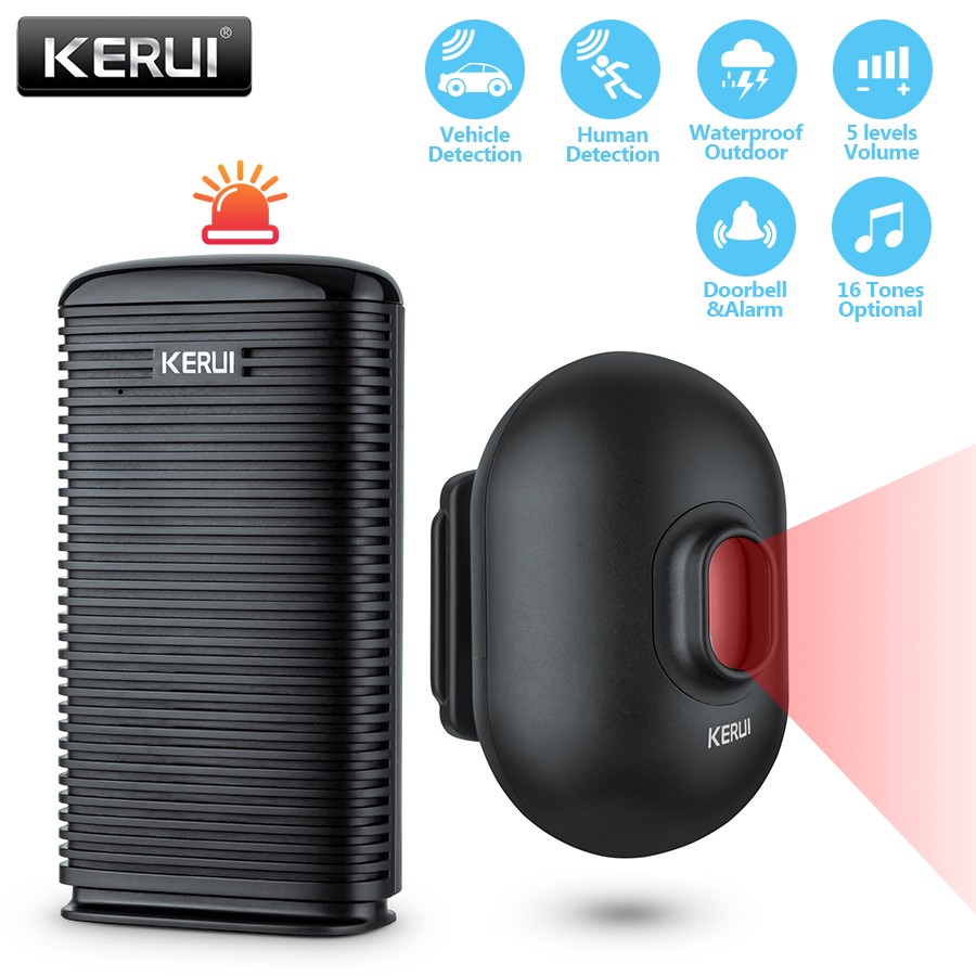 2022 KERUI DW9 Wireless Driveway Security Alarm Waterproof PIR Motion Detector Garage Welcome Burglar Alarm System Safe Patrol