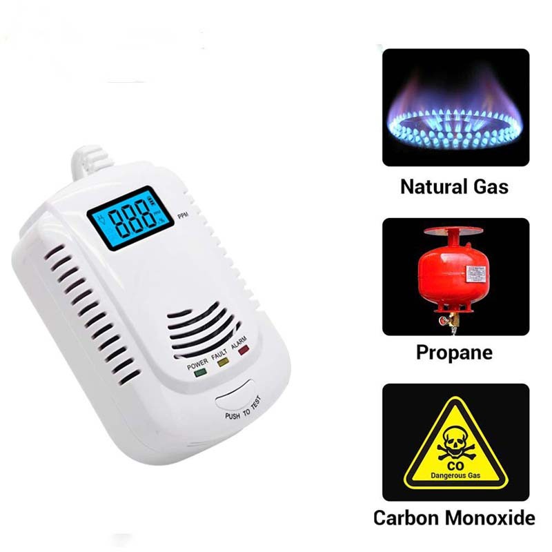 Security Protection Firefighter Carbon Alarm Monoxide Detector CO Sensor Home Gas Analyzer CH4 Butane Propane Gas Detector With EU Plug