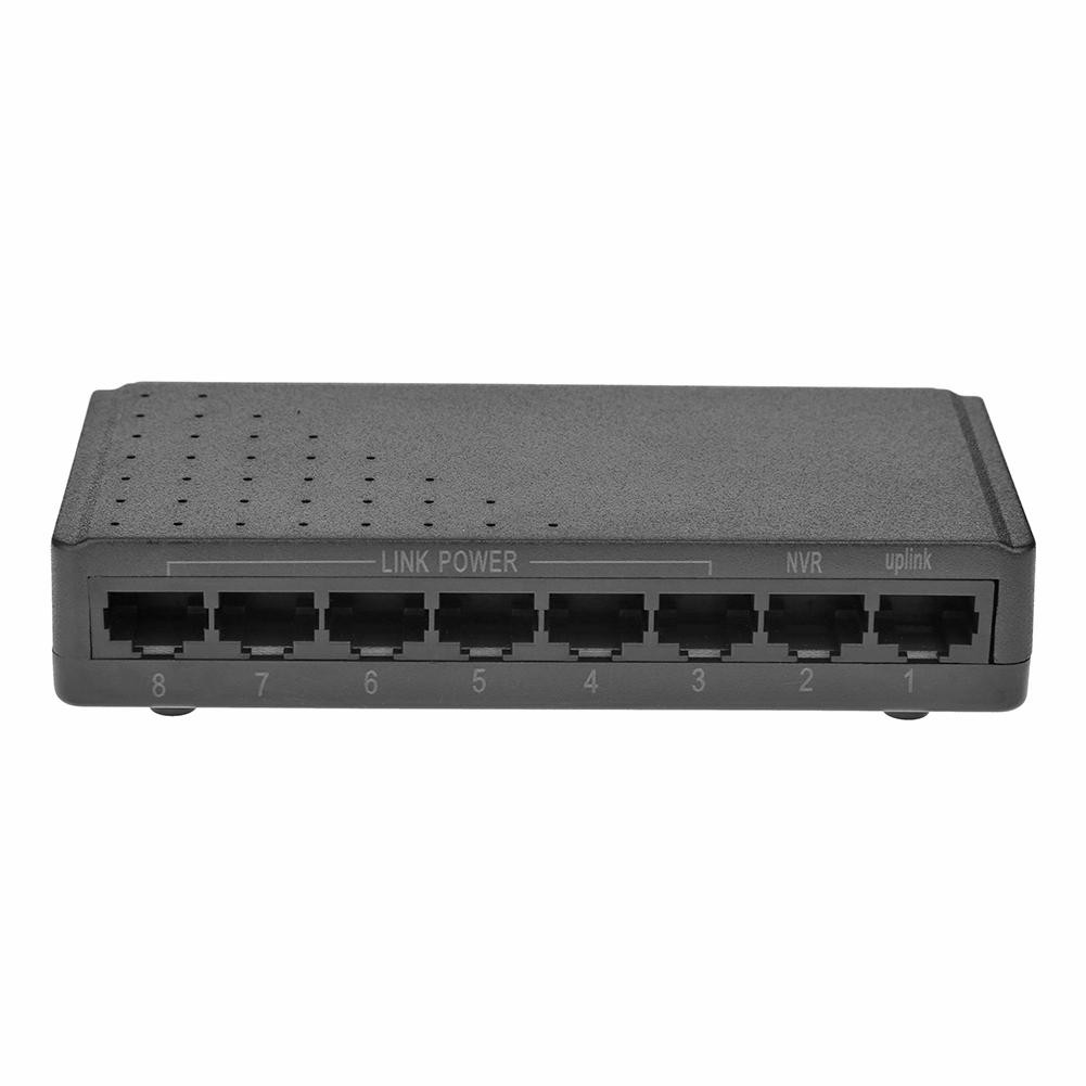 8 Ports PoE Switch 6+2 POE 10/100M Ethernet Power Without Power Adapter for Security Screen Cameras