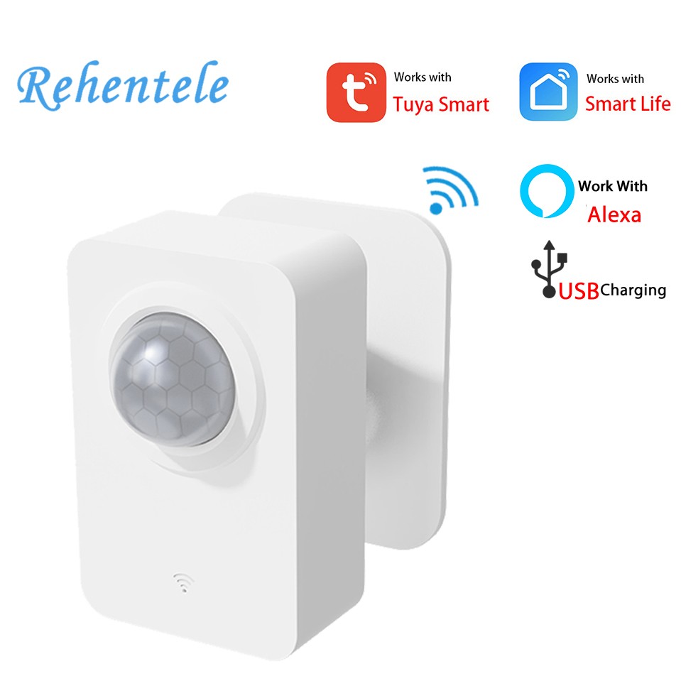 Tuya 2022 PIR WiFi Motion Sensor Mini Wireless Smart Home Detector Infrared Human Motion Sensor Battery Powered Security Alarm