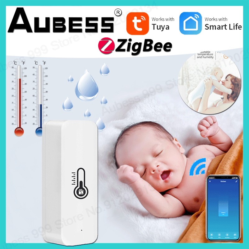 New Tuya Smartlife Zigbee Temperature Humidity Sensor Indoor Humidity Monitor Alexa Google Smart Home Home Security