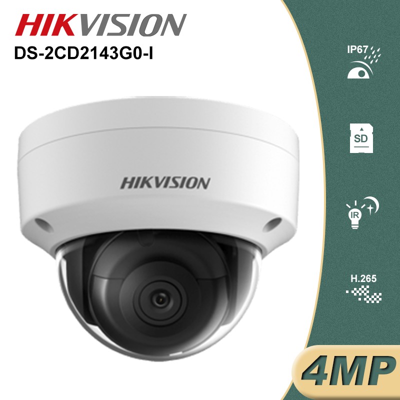 2022 Hikvision Original 4MP POE Security IP Camera DS-2CD2143G0-I Outdoor With SD Card Slot Dome Network Cam Video Surveillance