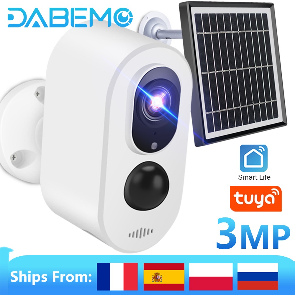 3MP Solar Camera WiFi Outdoor Street Wireless Security Camera 3.3W Solar Panel Powered Bullet Mini Camera Tuya APP