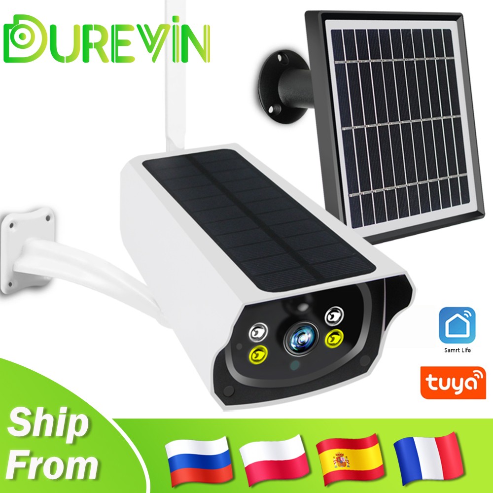 1080P WiFi Outdoor Wireless Camera Security Camera Solar Panel Battery Powered Bullet Camera Night Vision Human Detection