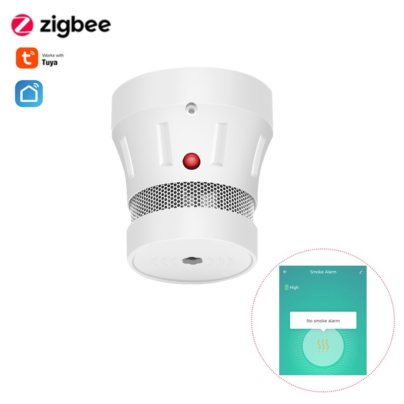 WIFI/Zigbee Tuya Smart Smoke Sensor Detector 80DB Sound and Light Fire Alarm With 3 Years Battery Home Security Protection