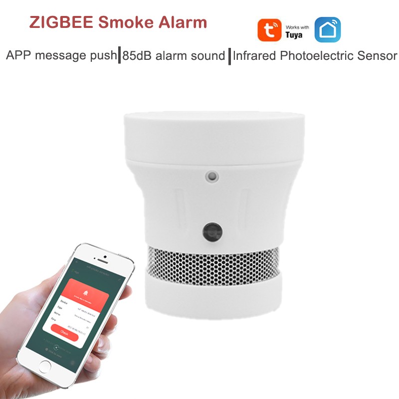 Portable Fire Safety Smoke Detector for Home Hotel Independent School Fire Fighting Sensor Security Alarm Equipment Zigbee WiFi Smart