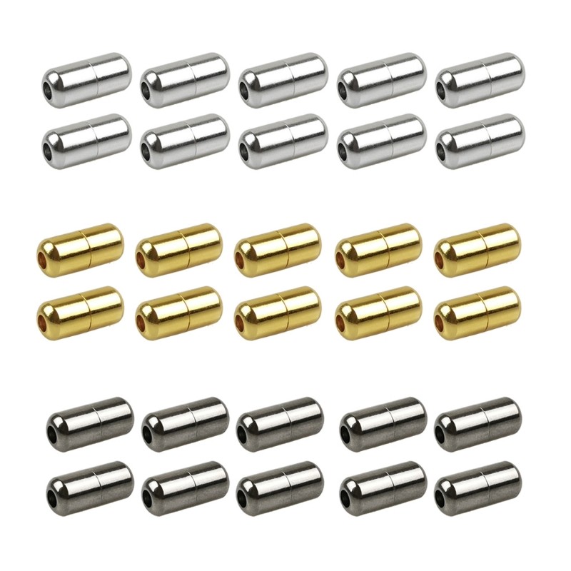 10pcs Elastic Laces Clasps Metal Capsule Lock Buckles Tip Ends No Tie Shoelaces Tieless Elastic Lazy Shoelace Accessries