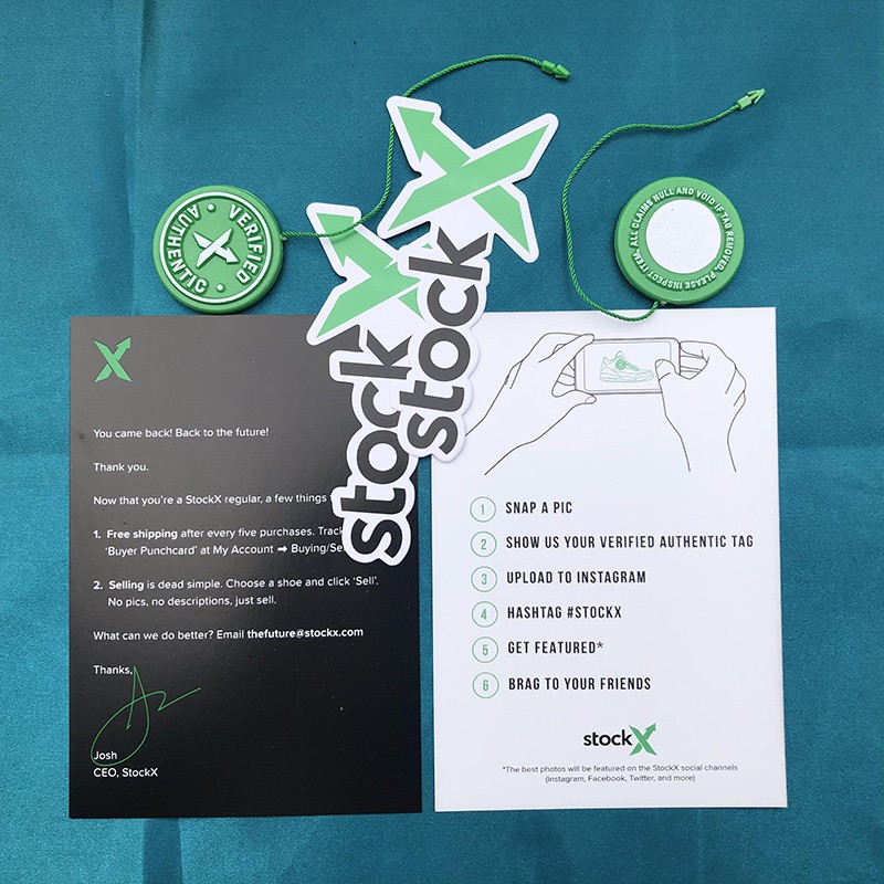 5sets/lot 2020 Stockx Green Tag Circular Tag Rcode Flyer Stickers Plastic Shoe Buckle Verification X Tag Authentic