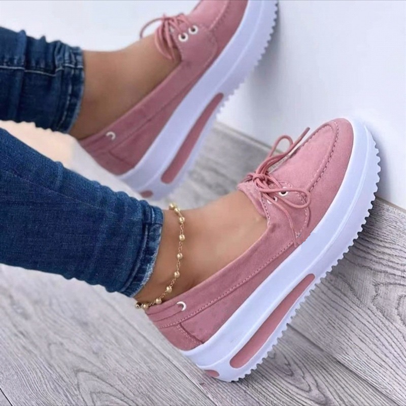 Women Shoes 2022 Platform Increase Casual Shoes Solid Color Round Toe Loafers Women Buckle Wedge Women's Shoes Zapatos De Mujer