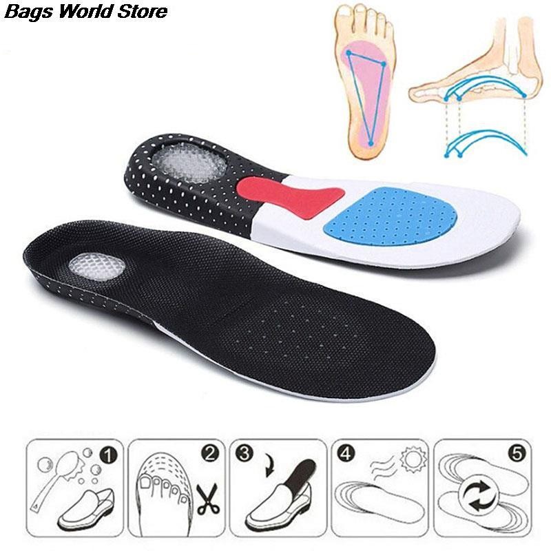 1 Pair Unisex Solid Silicone Gel Insoles Foot Care For Plantar Fasciitis Heel Spur Sports Shoe Pad Insoles Arch Orthotic Insole