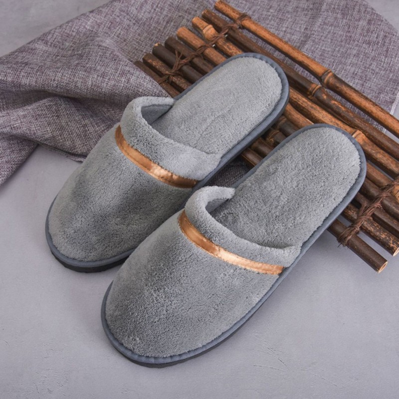 New Disposable Men Women Slippers Coral Fleece Autumn Winter Home Guest Unisex Slippers Hotel Beauty Club Washable Shoes Slippers