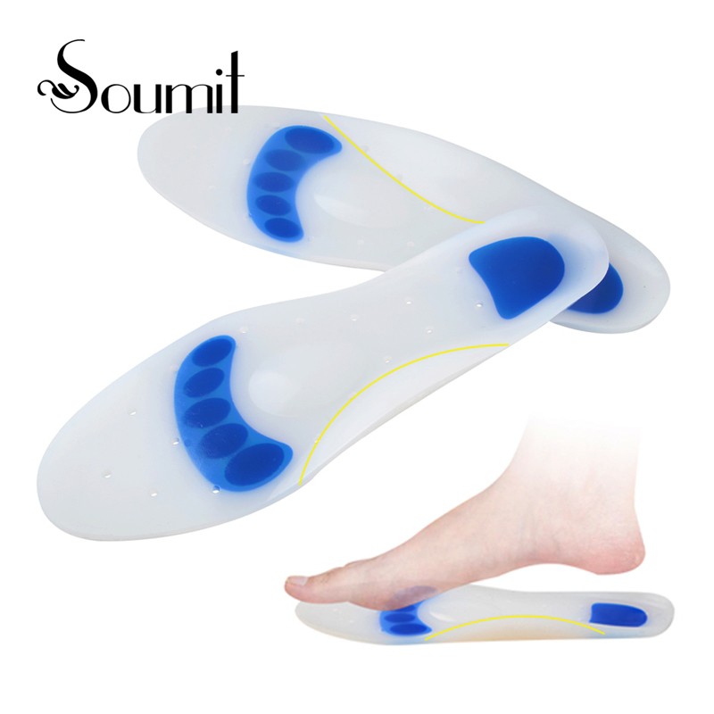 Soumit Medical Silicone Gel Insole Plantar Fasciitis Heel Spur Massage Insoles for Men Women Pain Relief Foot Care Parent Gift