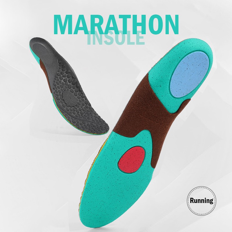 BANGNI Running Marathon Insoles Cushion Light Soft Breathable Deodorant Sole Massage Running Insert Sneakers Cushion Men Women