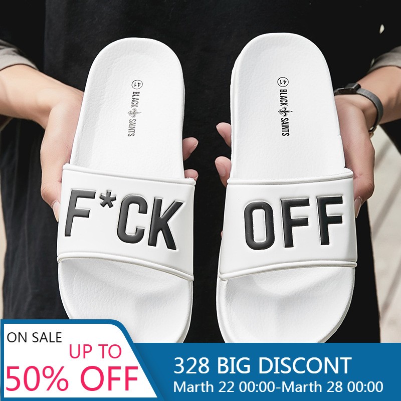 Men's slides summer breathable non-slip soft home sandals couple open-toed fashion outdoor non-slip sandals beach slippers