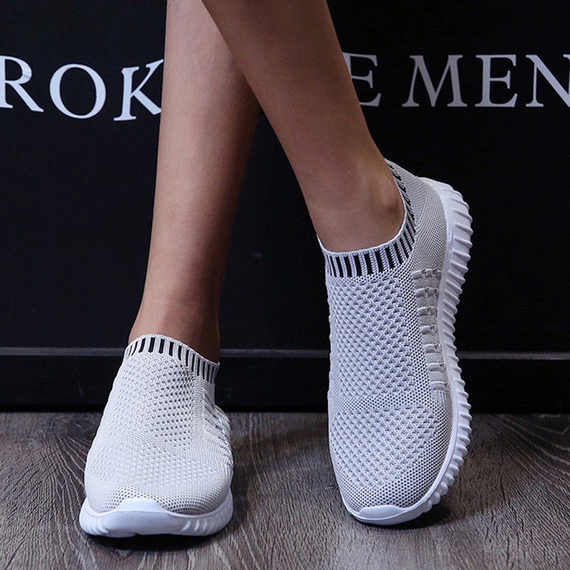 Rimocy Breathable Mesh Women Sneakers 2022 Spring Running Shoes Comfortable Woman Soft Sole Knit Sock Shoes Plus Size 35-43