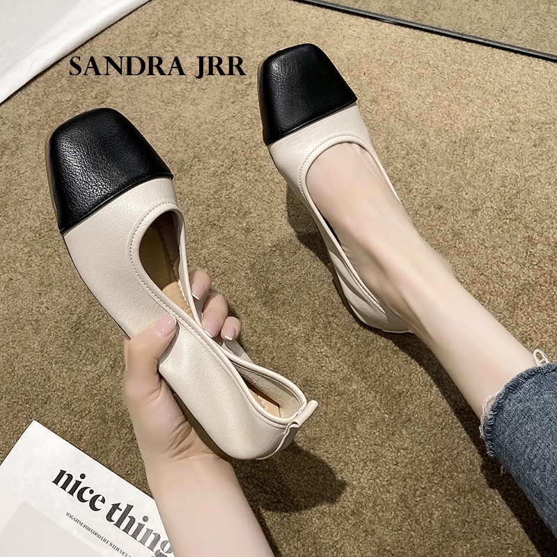 Sandra JRR New Promotion Patchwork Loafers Flat Heel Shoes Ballet Flats Women Casual Holiday Walking Shoes