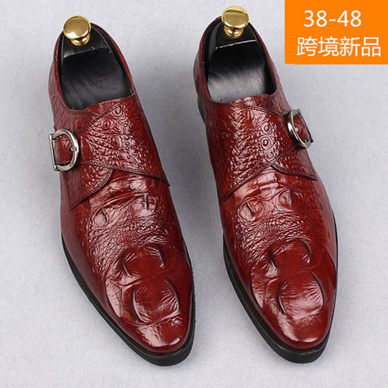 2021 men derby shoes business loafers gentleman dress shoe faux crocodile pattern leather big size 48 designer shoes for men