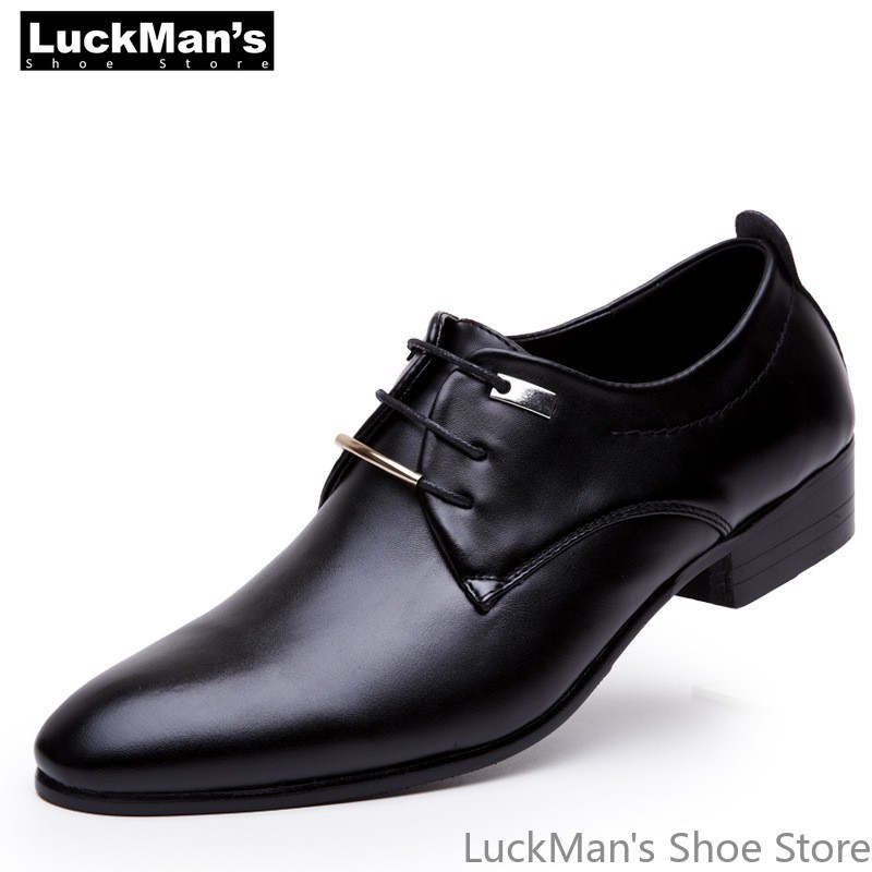 Men's Pointed Toe Faux Leather Oxford Shoes Formal Office Shoes Black Large Size 38-48 Spring Autumn