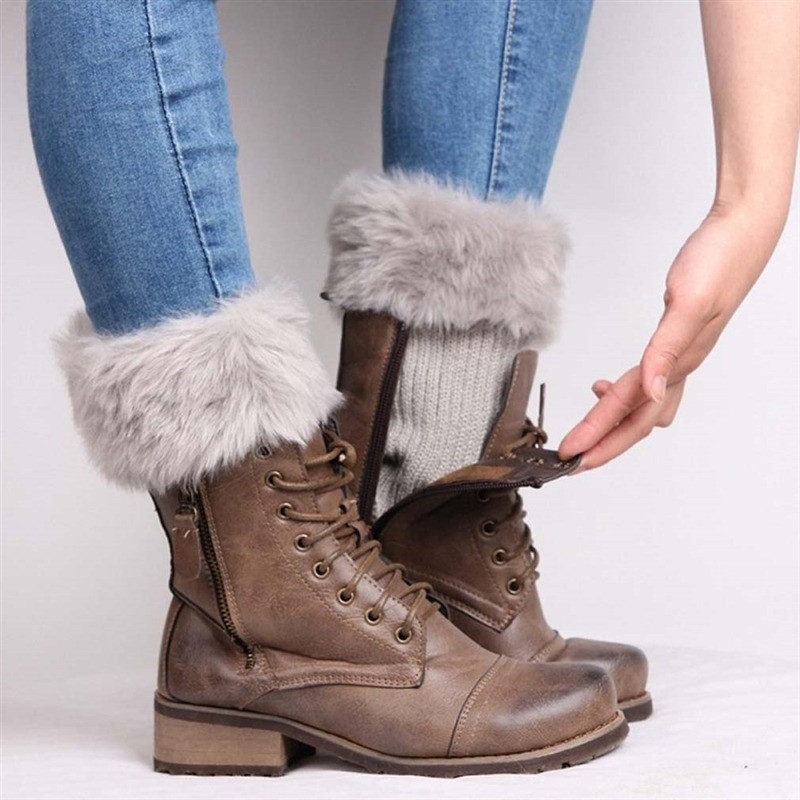 DIY Shoes Accessories Knitting Wool Keep Warm For Shoes Elastic Foot Protection Socks Foot Warming Winter Boot Cuffs