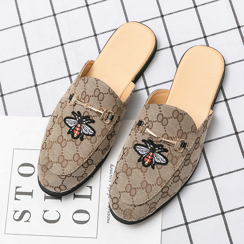 Plus Size47 Men's Shoes Original British Style Bee Style Sandals, Brand Design Casual Shoes, Men's Slippers