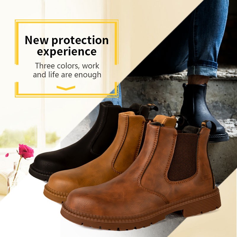 Anti-smashing safety shoes wear high top shoes safety shoes men slip waterproof oil work safety protective shoes