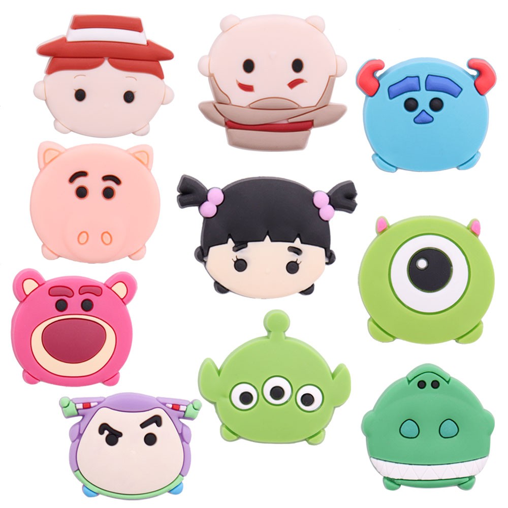 Wholesale 50pcs PVC Cartoon Shoe Charms Pig Bear Dinosaur Monster Croc Jibz Buckle Fit Wristbands Backpack Kids Gift