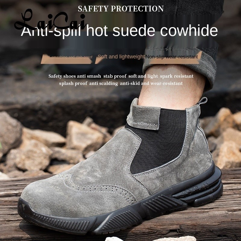 New for Electric Welding Ants Scald Protective Shoes Men Anti-smashing An-penetrating Lightweight Breathable High-top Work Shoes