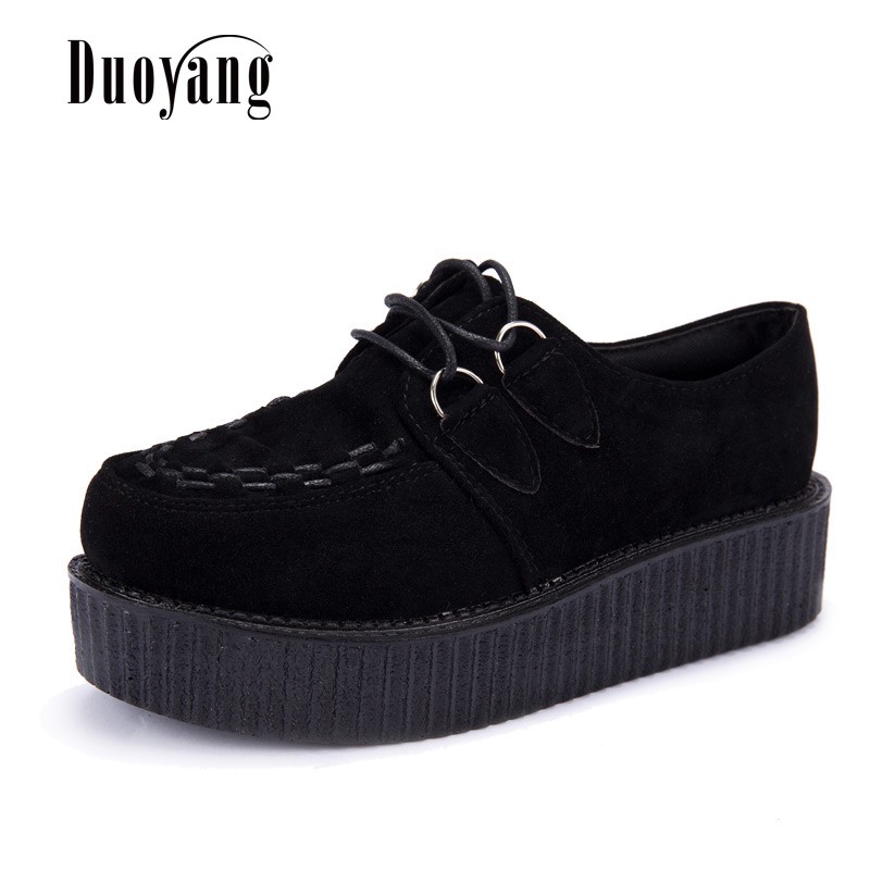 Creepers Casual Shoes Woman Plus Size Sneakers Women Shoes Ladies Platform Shoes 2022 Lace-up Women Flats Female Shoes Loafers