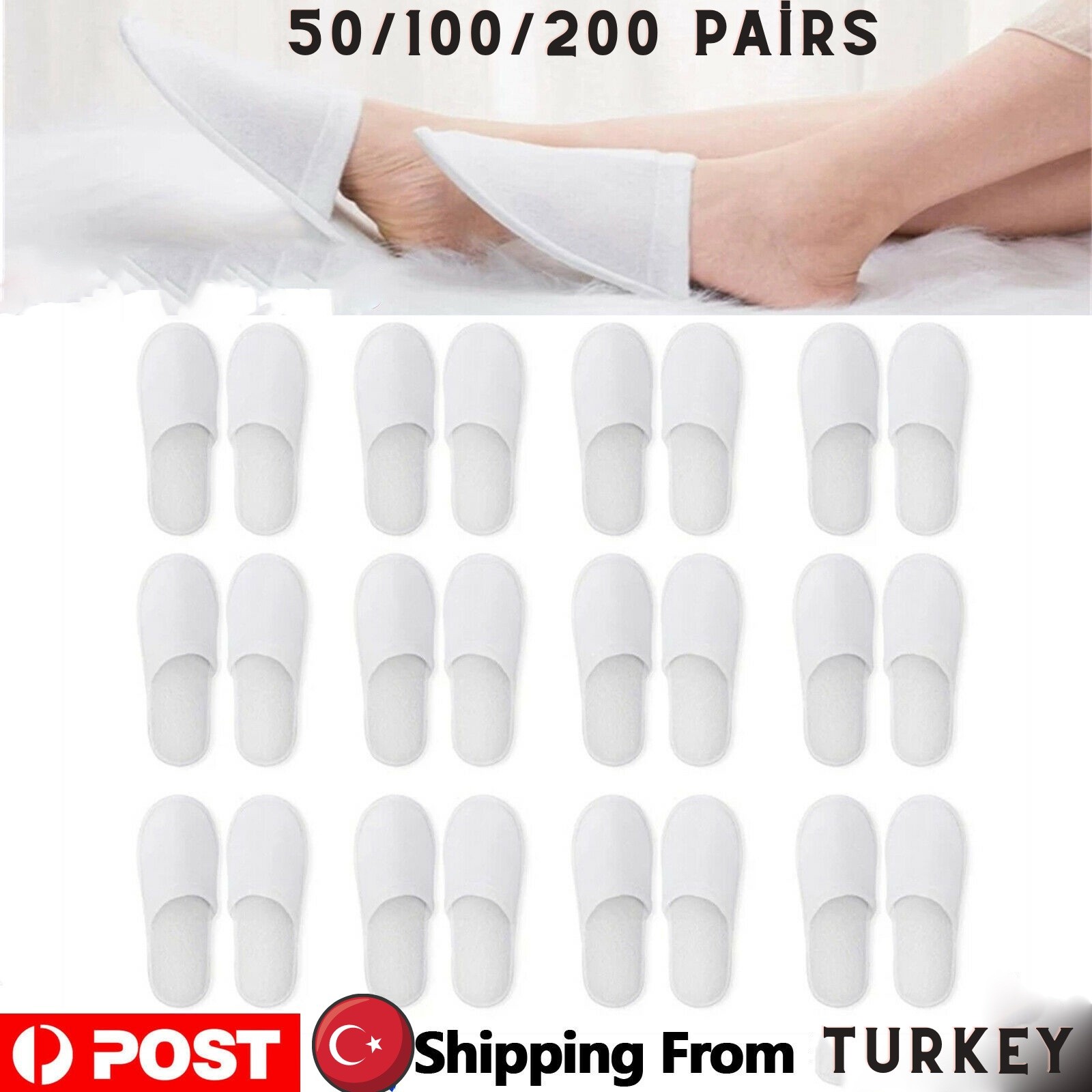 30 Pairs of Disposable Slippers, Soft Touch A+ Quality Closed Toe, Suitable for Hotel, Spa Guests, Travel Men and Women (White)