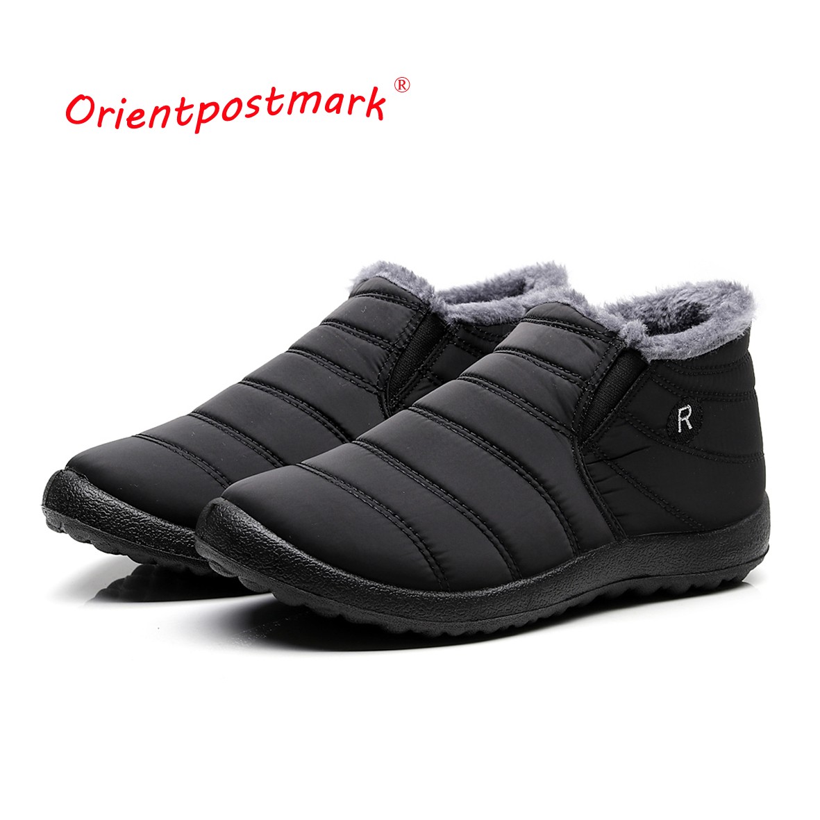 Men's Winter Shoes Unisex Couples New Snow Boots Ankle Boots Solid Color Plush Inside Anti-slip Bottom Warm Waterproof Skating Shoes