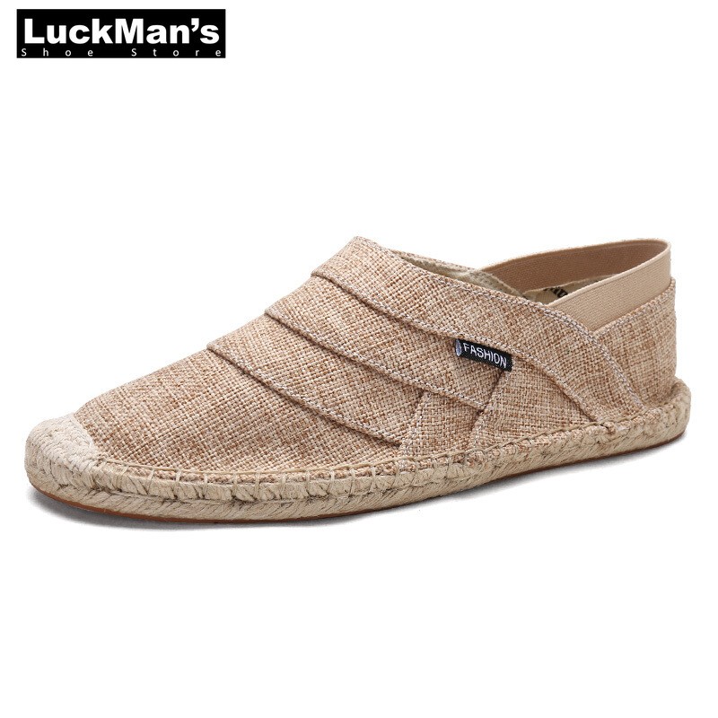 Men's Canvas Espadrilles, Casual Shoes Without Lace-up, Breathable, Handmade, Large Size 45