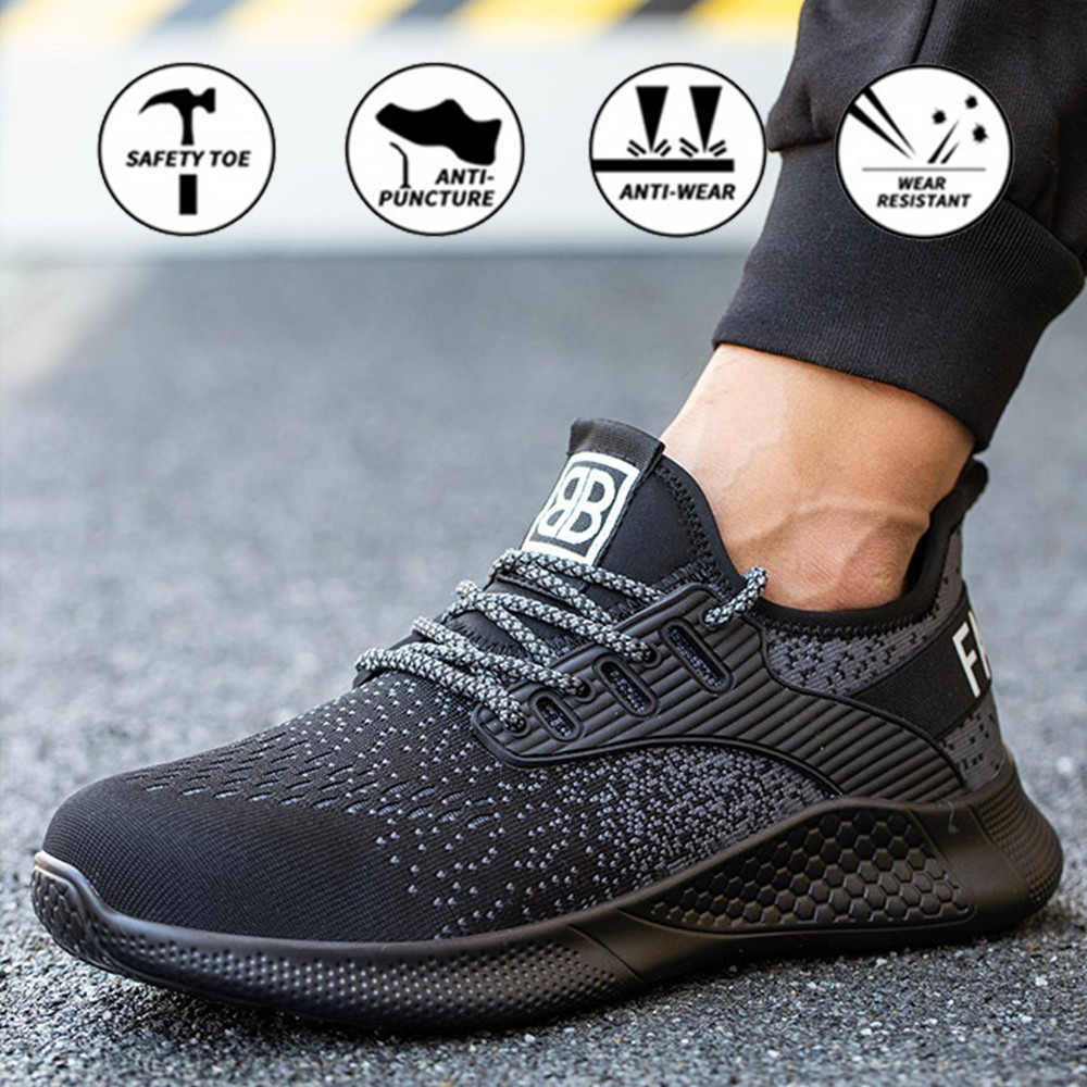 Non-slip mens work safety shoes breathable summer deodorant anti-piercing women shoes mens safety shoes work shoes