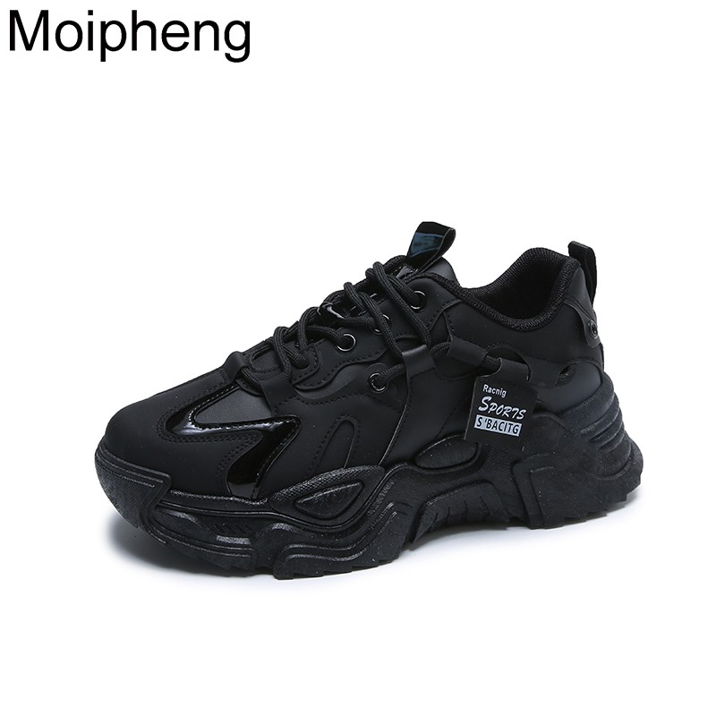 Moipheng High Quality New PU Platform Shoes Women Casual Shoes Breathable Outdoor Thick Sole Chunky Sneakers Zapatillas Mujer