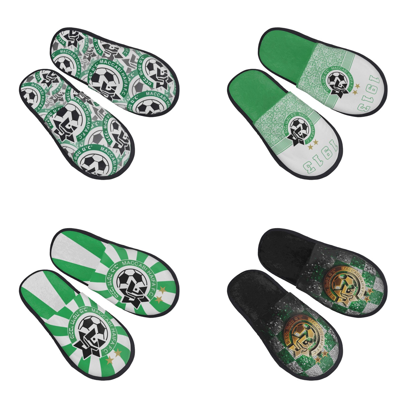 Maccabi Haifa Fc Women and Men Fluffy Slipper Soft Plush Warm Home Shoes Anti-slip Cozy Plush