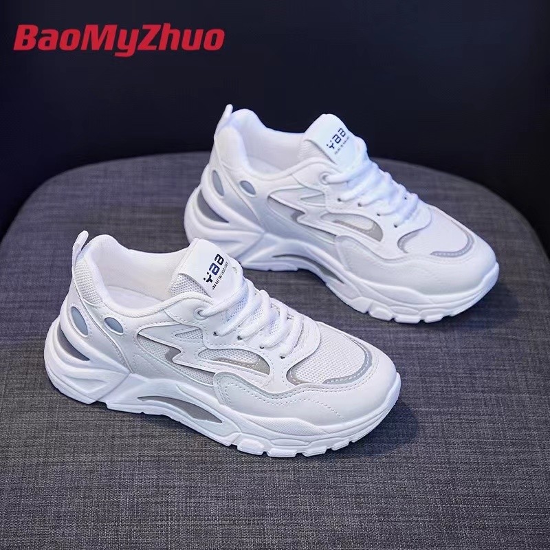 Autumn Winter Platform Sneakers Women Casual Chunky Vulcanized Shoes 2021 Fashion White Black Breathable Walking Mesh Flat Shoes