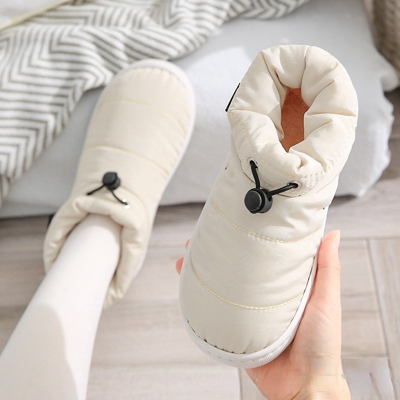 Cotton slippers women bag with autumn and winter indoor home anti-slip couple plush warm thick moon winter cotton shoes