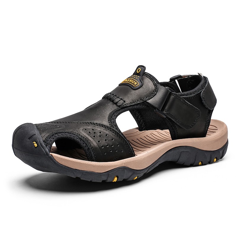 Classic Men Sandals Summer Soft Comfortable Men Sandalias Split Leather Sandals Plus Size Soft Outdoor Men Roman Sandals