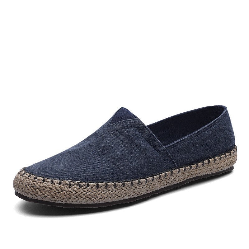 High Quality Men's Espadrilles Flat Canvas Shoes Hemp Loafers for Driving, 2020