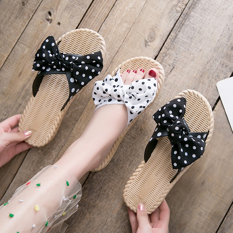 Summer Women Slippers Indoor Home Slides Fashion Female Bathroom Flip Flops Butterfly Knot Outdoor Beach Sandals