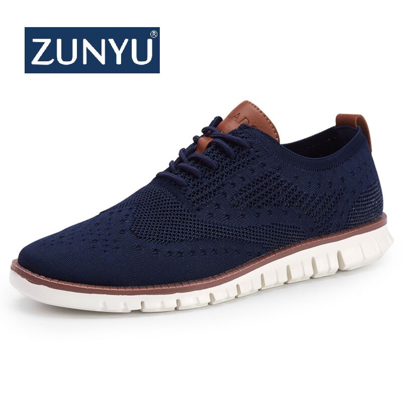 ZUNYU-Men's Summer Shoes, British Style Shoes, Lightweight, Mesh, Breathable, Flat, Fashionable