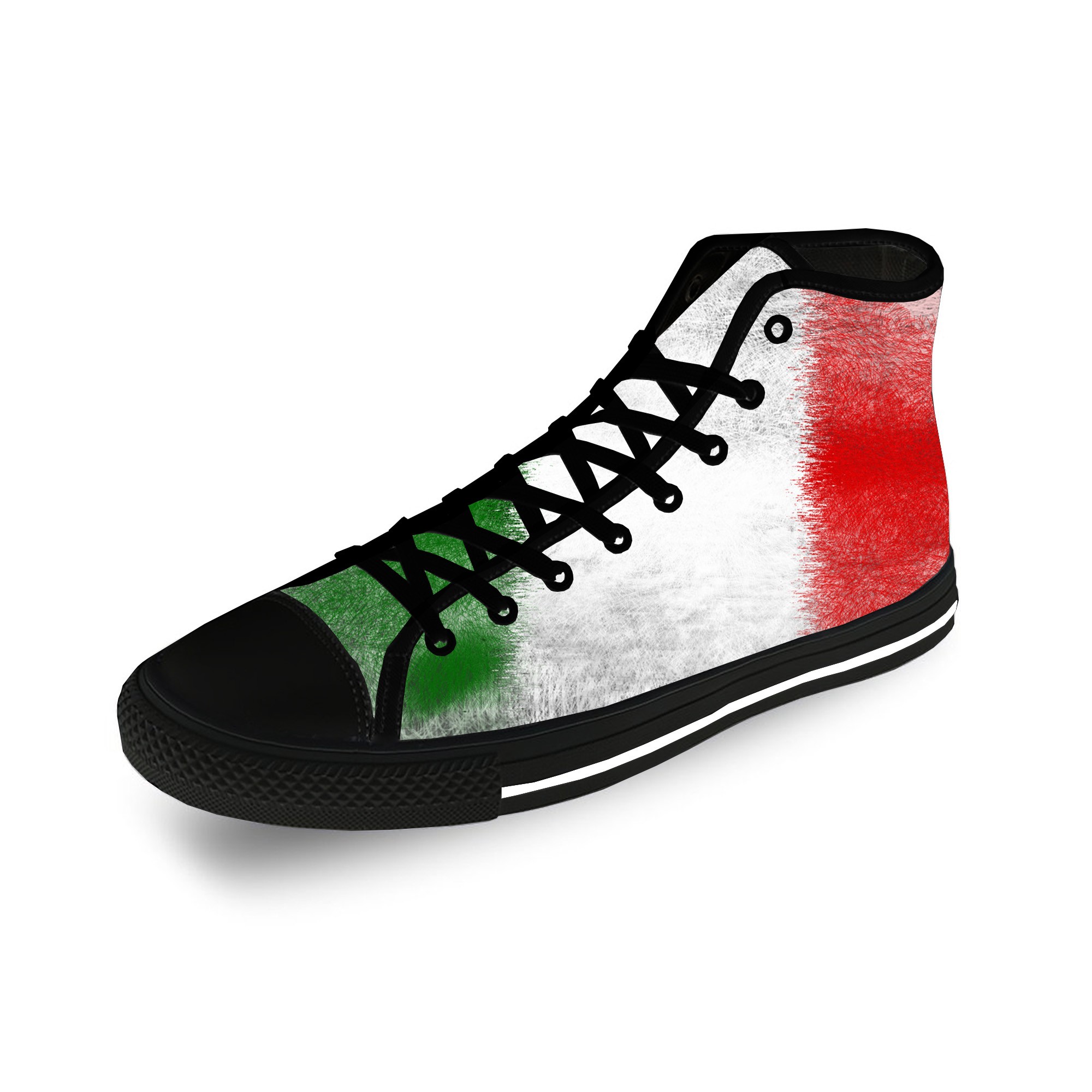 Italy Italian Italy National Flag Casual Canvas 3D Print High Top Canvas Fashion Funny Shoes Men Women Breathable Sneakers