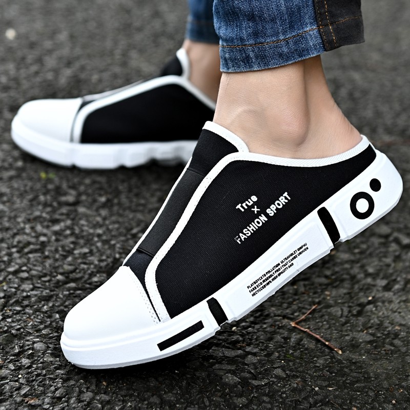 2021 summer new chef shoes for men canvas shoes breathable creativity lazy slippers men's shoes outdoor non-slip casual shoes