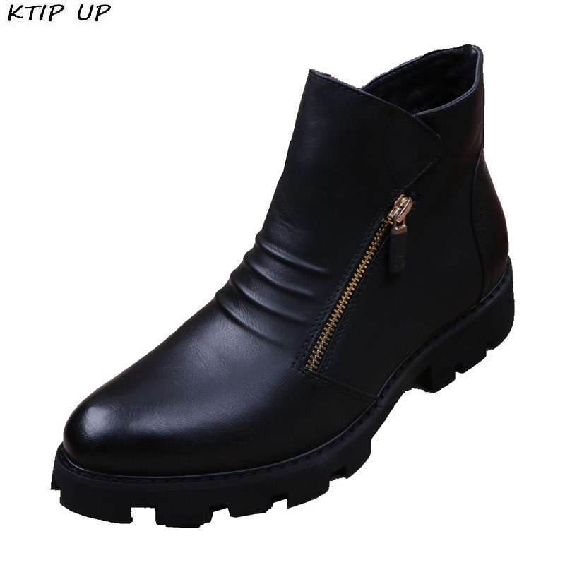 Brand Men Botas Hombre Ankle Boots Fashion Men Leather Chelsea Boots Men Moccasins Motorcycle Mens Warm Boots Men Work Shoes